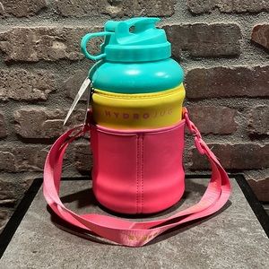 HydroJug with Two-Toned Sleeve and Straw